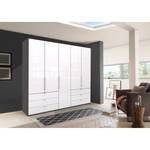 Vouwdeurkast Loft IV Havanna / Wit glas - 250 x 216 cm - Lade aan de rand