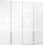 Falttürenschrank Loft IV Havanna / Glas Weiß - 250 x 216 cm - Schublade außen