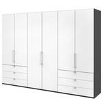 Armoire à portes pliantes Loft IV Havanna / Blanc - 300 x 216 cm - Tiroir sur le bord