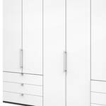 Armoire à portes pliantes Loft IV Havanna / Blanc - 300 x 216 cm - Tiroir sur le bord