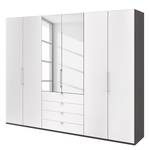 Armoire à portes pliantes Loft III Havanna / Blanc - Hauteur : 236 cm - 2 miroir