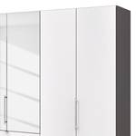 Armoire à portes pliantes Loft III Havanna / Blanc - Hauteur : 236 cm - 2 miroir