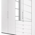 Armoire à portes pliantes Loft III Havanna / Blanc - Hauteur : 236 cm - 2 miroir