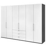 Armoire à portes pliantes Loft III Havanna / Blanc - Hauteur : 216 cm - Sans portes miroir