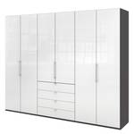 Falttürenschrank Loft III Havanna / Glas Weiß - Höhe: 236 cm - Ohne Spiegeltür/-en