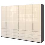 Falttürenschrank Loft II Havanna / Glas Magnolie - 300 x 216 cm