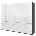 Falttürenschrank Loft II Havanna / Glas Weiß - 300 x 236 cm