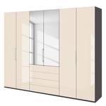 Falttürenschrank Loft III Havanna / Glas Magnolie - Höhe: 236 cm - 2 Spiegeltüren