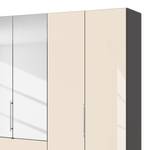 Falttürenschrank Loft III Havanna / Glas Magnolie - Höhe: 236 cm - 2 Spiegeltüren