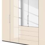 Falttürenschrank Loft III Havanna / Glas Magnolie - Höhe: 236 cm - 2 Spiegeltüren