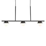 Hanglamp Contina opaalglas/staal - 3 lichtbronnen - Zwart