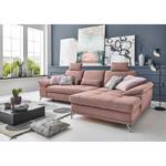 Ecksofa Odenas Webstoff - Webstoff Palila: Mauve - Longchair davorstehend rechts - Mit Schlaffunktion