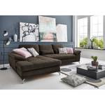 Ecksofa Odenas Webstoff - Webstoff Palila: Espresso - Longchair davorstehend links - Ohne Schlaffunktion