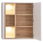 Armoire murale Cordelle III Éclairage inclus - Blanc mat / Hêtre sauvage