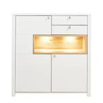 Credenza Cordelle II Incl. illuminazione - Bianco opaco / Faggio selvatico