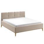 Letto imbottito Kaarina Tessuto strutturato Ronya: grigio - 140 x 200cm - Senza portaoggetti interno