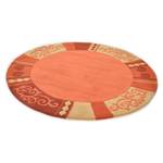 Laagpolig vloerkleed Ambadi Rund scheerwol - Terracotta - Diameter: 150 cm