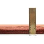 Laagpolig vloerkleed Ambadi Rund scheerwol - Terracotta - Diameter: 150 cm