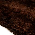 Hoogpolig vloerkleed Flokato textielmix - Donkerbruin - 60 x 90 cm