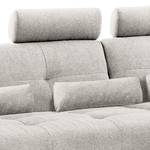 Canapé d’angle Valleres Tissu - Tissu Nila: Gris clair - Méridienne courte à droite (vue de face) - Sans repose-pieds
