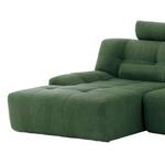 Ecksofa Valleres Webstoff - Webstoff Nila: Grün - Longchair davorstehend links - Ohne Hocker