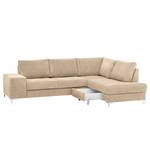 Ecksofa Lescun Webstoff - Webstoff Koza: Creme - Ottomane davorstehend rechts