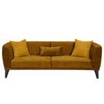 Schlafsofa Gorron Webstoff / Microfaser - Microfaser Salvo: Ocker