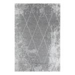 Laagpolig vloerkleed Fine Lines textielmix - Zilver - 68 x 130 cm