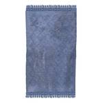 Tapis de bain Vintage coton - Bleu - 70 x 120 cm