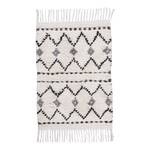 Tapis de bain Ethno ZigZag Coton - Blanc naturel - 70 x 160 cm