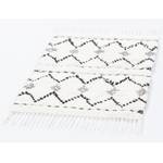 Tapis de bain Ethno ZigZag Coton - Blanc naturel - 70 x 160 cm