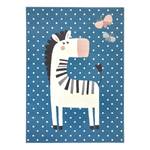 Tapis enfant Zebra Funny Polypropylène - Bleu ciel - 80 x 150 cm