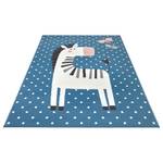 Kindervloerkleed Zebra Funny polypropeen - Hemelsblauw - 80 x 150 cm