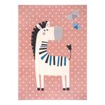 Kindervloerkleed Zebra Funny polypropeen - Roze - 160 x 220 cm