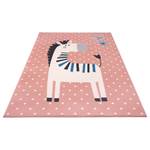 Kindervloerkleed Zebra Funny polypropeen - Roze - 160 x 220 cm