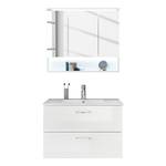 Set mobili da bagno Lombos IV (2 pezzi) Illuminazione inclusa - Bianco