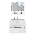 Set mobili da bagno Lombos IV (2 pezzi) Illuminazione inclusa - Bianco