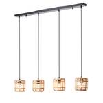 Suspension Crosstown II Rotin / Fer - 4 ampoules