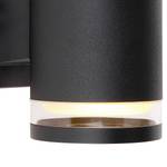 Applique Alcala Verre transparent / Fer - 2 ampoules - Noir
