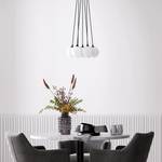 Hanglamp KJUL 7 lichtbronnen Zwart metaal/Wit opaalglas