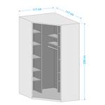 Drehtüren-Eckschrank Alabama I Alpinweiß - Höhe: 229 cm - Ohne Spiegeltür/-en