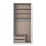 Armoire à portes battantes Alabama Blanc alpin - 91 x 229 cm - Premium - Avec portes miroir