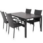 Gartenesstisch Malta Aluminium - Schwarz - Breite: 90 cm