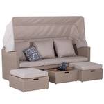 Loungeset Alberta (4-teilig) Webstoff / Polyrattan - Braun