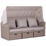 Loungeset Alberta (4-teilig) Webstoff / Polyrattan - Braun