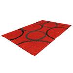 Hoogpolig vloerkleed Maedow kunstvezels - rood/zwart