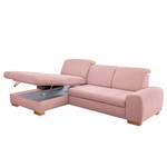 Ecksofa Boussay Webstoff - Webstoff Neli: Rosa - Longchair davorstehend links - Mit Schlaffunktion