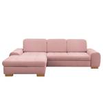 Ecksofa Boussay Webstoff - Webstoff Neli: Rosa - Longchair davorstehend links - Mit Schlaffunktion