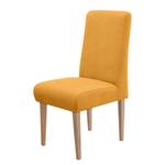 Chaise capitonnée Gramont Tissage à plat - Tissu Eteri: Jaune moutarde