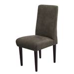 Gestoffeerde stoel Gramont antieke leerlook - Microvezel Priya: Antracitekleurig